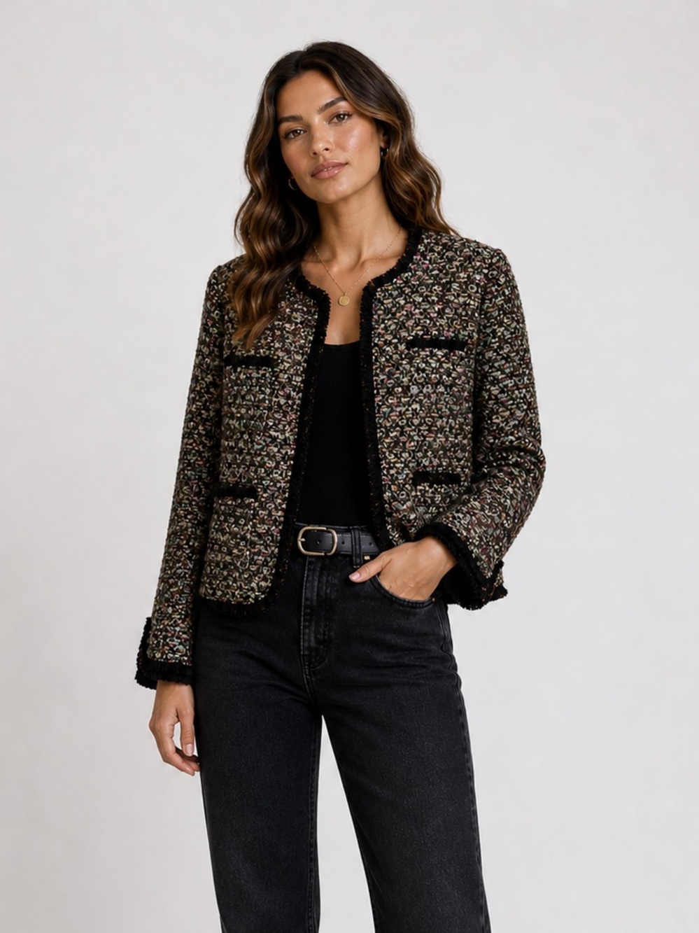 Women's Multicolor Tweed Jacket